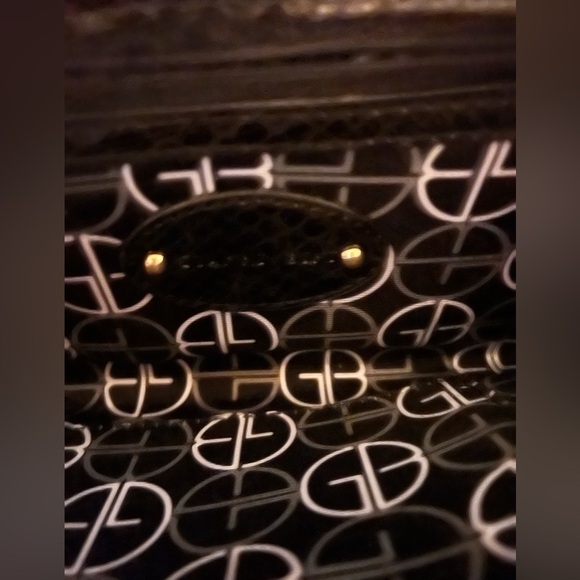 Vintage Y2K Gianni Bini Black snakeskin style leather clutch - Picture 7 of 9